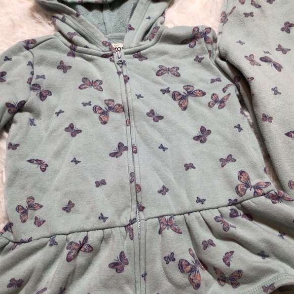 Osh Kosh Butterfly Peplum Ruffle Jogger Hoodie Set Light Blue Aqua 5 5T 4 Spring - Picture 5 of 8